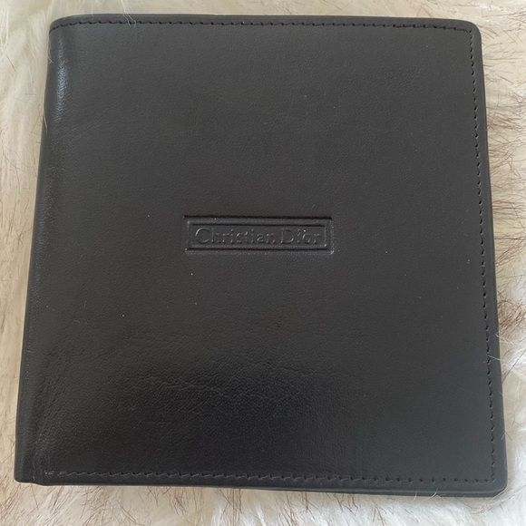 Dior Other - Vintage Christian Dior Black Slim Men’s Leather Wallet